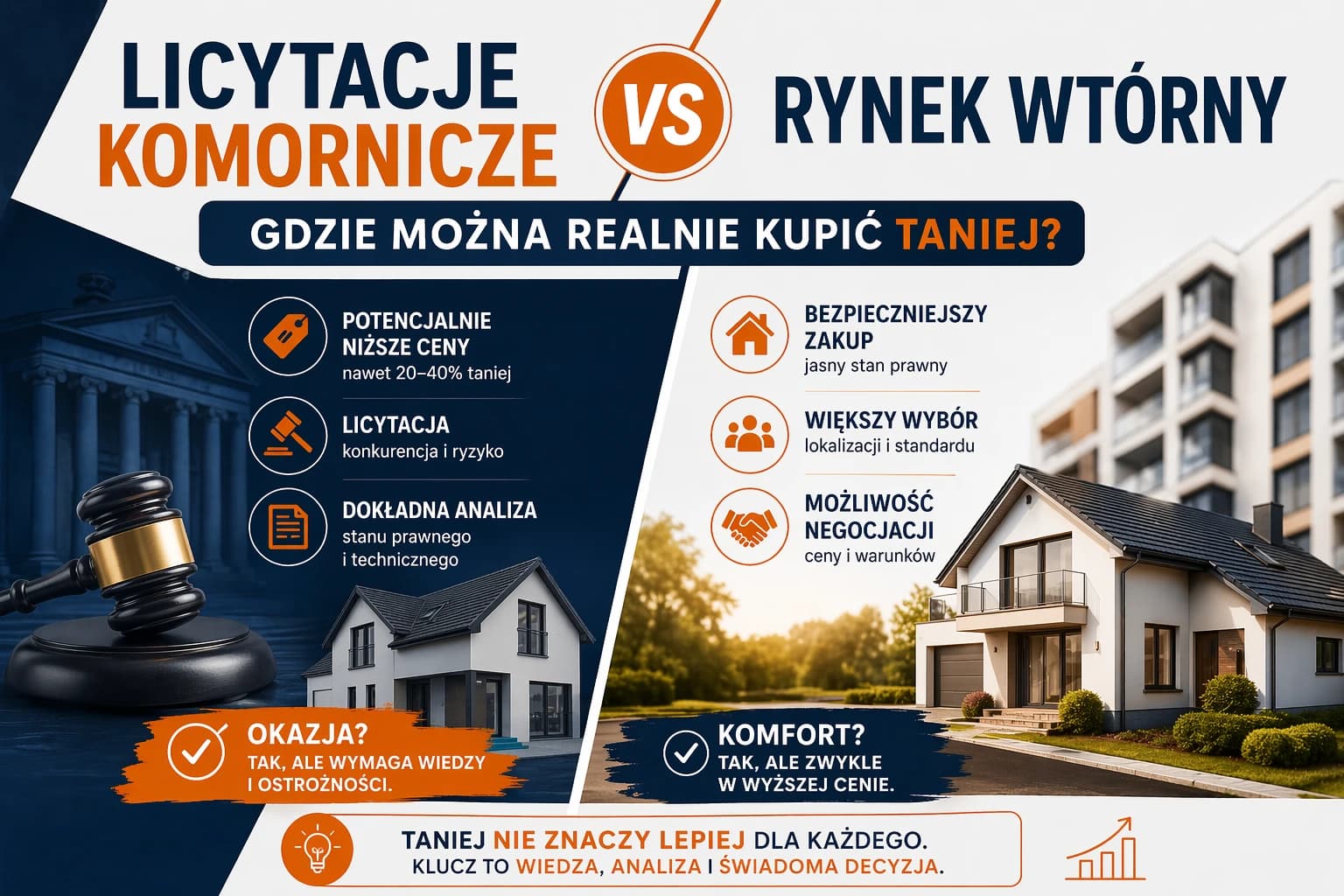Licytacje komornicze vs rynek wtórny – gdzie można realnie kupić taniej?
